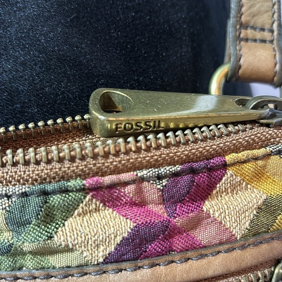 FOSSIL EXPLORER Tapestry Vintage Crossbody Shoulder Bag Tote - Picture 2 of 14